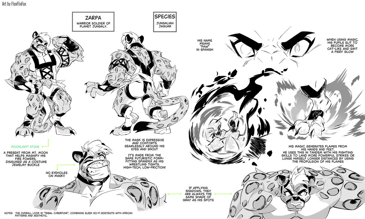 Zarpa, the Jungalian Jaguar B/W