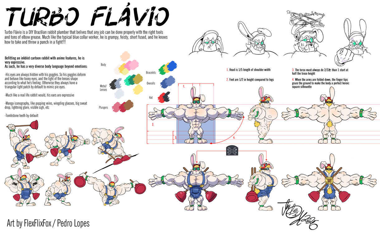 I worked on for Concept Art classes: design a character sheet for a Smash Bros. -type of videogame, in the sense that anyone can join regardless of background or species, as they'll cross spacetime to battle. I designed one based on a description that was